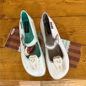 Hot Chocolate Shoes Mary Jane Flats with Dental Theme